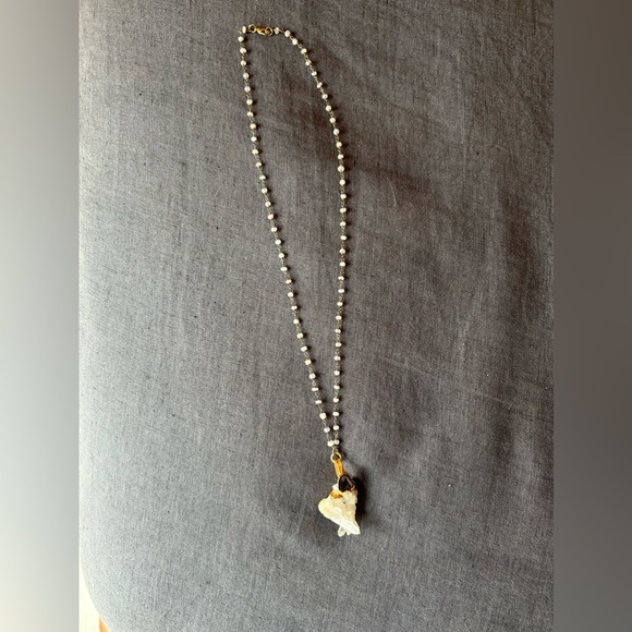 Long rugged quartz necklace